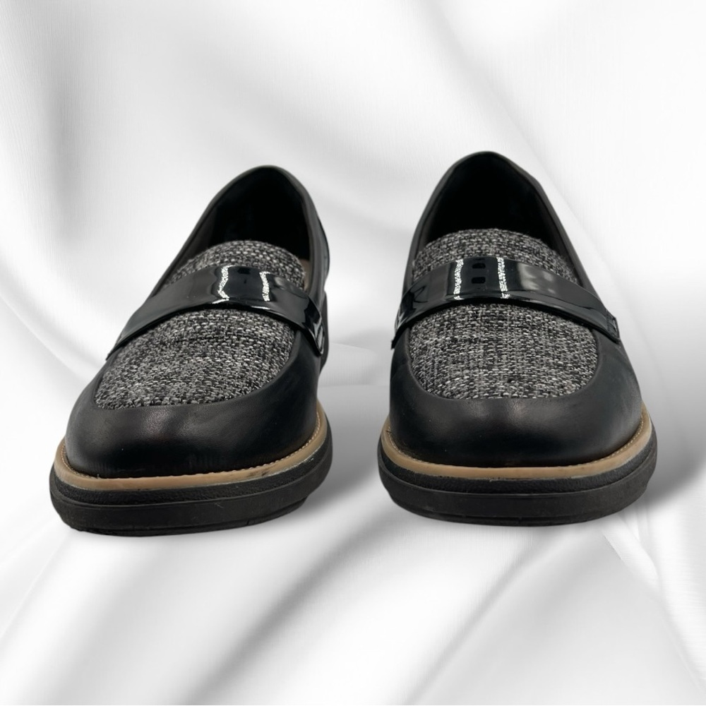 Clarks Women's Sharon Gracie Black Tweed Women's Loafers Size 8.5M - Picture 4 of 15